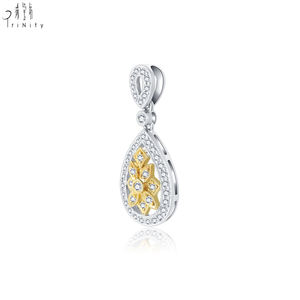 Proveedor de Hong Kong, Joyería Fina de Diseño Vintage Único y Elegante, Colgante de Diamante Natural con Corte Brillante en Oro Blanco y Amarillo Sólido de 18K - Product Image 2