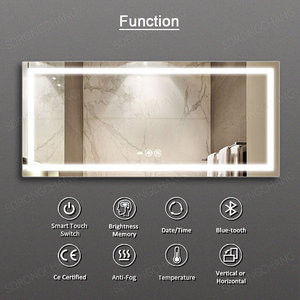 2024 gran oferta Hotel hogar decorativo tocador pared <span class=keywords><strong>luz</strong></span> LED inteligente <span class=keywords><strong>baño</strong></span> <span class=keywords><strong>espejo</strong></span> inteligente plata rectángulo largo LED <span class=keywords><strong>espejo</strong></span> inteligente - Product Image 2