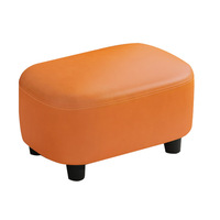 Banc en cuir moderne pour petit espace domestique, tabouret de canapé couleur bonbon, ottoman bas et doux pour adulte, pour salon et changement de chaussures