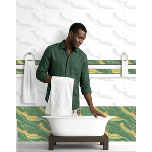 Carreaux muraux de cuisine en porcelaine super verte et blanche 300x450mm, surface polie, antidérapants, résistants aux acides, carreaux décoratifs en céramique pour la maison - Product Image 2