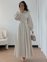 Kaftan uni simple et modeste, tissé, respirant, brodé, style traditionnel musulman, accessoire de vêtement, taille unique, EID Dubaï Turquie