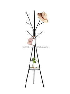 Porte-manteau et porte-chapeaux en métal sur pied avec 9 crochets pour la maison, le bureau, l'entrée et le bureau - Product Image 6