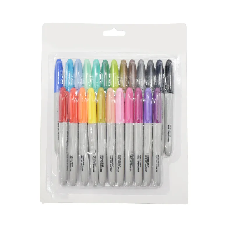 أقلام ملونة بلاستيكية لا تصدر آثار سامة تستخدم مع الشعار المخصص مجموعة أقلام ملونة تصلح مع التيشيرتات والأحذية والقماش والحقائب