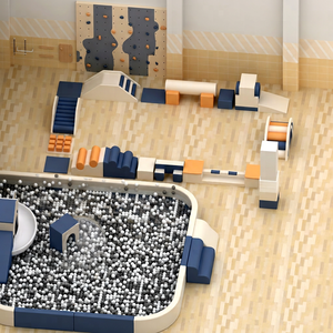 Ensemble de jeux d'intérieur en mousse souple commerciale avec dimensions complètes 650x350x100cm et capacité de 100-500kg - Product Image 1