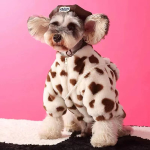 Manteau de fourrure chaud épaissi d'hiver de haute qualité avec logo personnalisé pour petits chiens pour Schnauzer <span class=keywords><strong>bouledogue</strong></span> français vêtements de célébrité pour animaux de compagnie - Product Image 1