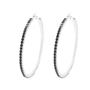 Pendientes Largos de Cristal con Forma de Aro Grande para Mujer, Estilo Europeo y Estadounidense, Chapados en Oro, Diseño Geométrico Moderno y Elegante - Product Image 1