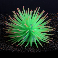 Boule d'oursin artificielle en silicone pour aquarium, ornement imitation, effet lumineux pour la décoration paysagère de l'aquarium