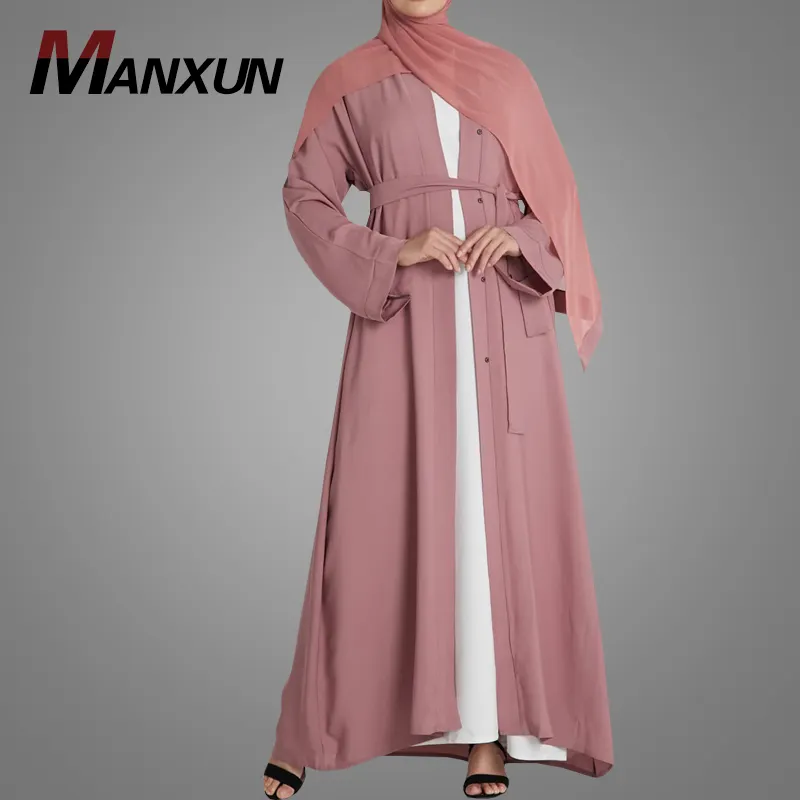 Cao Chất Lượng Loose Thổ Nhĩ Kỳ Hồi Giáo Kimono Cardigan Hiện Đại Nút Bấm Phía Trước Hồi Giáo Dubai Mở Abaya Kaftan Áo Dài Ăn Mặc