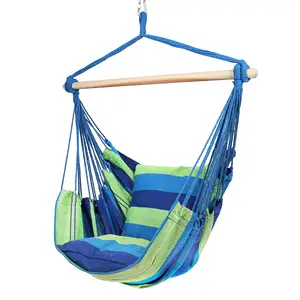 Factory Wholesale macrame canvas outdoor garden sofas Swing folding beach hammock hanging camping leisure chair