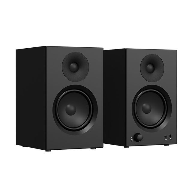 OEM ODM 4 Inch Bookshelf Wood Speaker Black White Box Wooden Loud Speaker Shell Bass Home Computer Theatre Use