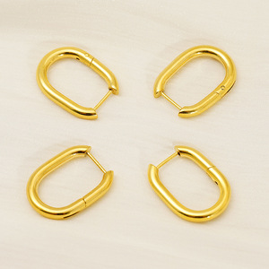 Zogxin Gold Hoop Earrings Geometric Stainless Steel Women's Fashion Jewelry - Product Image 4