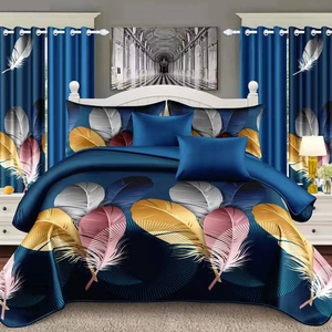 12pcs Striped Similar to Cotton Bedspread Bedding Set Matching Curtains King Size <strong>Floral</strong> Patchwork <strong>Bed</strong> <strong>Sheet</strong> for Bedrooms - Product Image 4