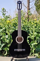 Custom logo 39 Inch Black Color Linden Wood Practice Classical Guitar Wholesale Cheap Price Learner Nylon String Instrument