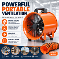 Ventilateur axial industriel portable à haut débit d'air avec conduit flexible de 10 m pour la ventilation des espaces confinés