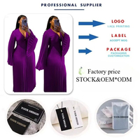 Robes tendance pour femmes grandes tailles, décontractées, élégantes, couleur unie, manches longues, col en V, coupe trapèze, robes plissées d'été pour femmes