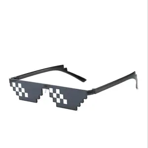 도매 프로모션 저렴한 독특한 깡패 생활 재미 모자이크 파티 픽셀 태양 안경 선글라스