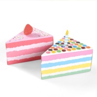Boîte cadeau triangulaire en forme de gâteau, doublée de mousse, prête à être expédiée, rose, pour mariage, bonbons, fête d'anniversaire, décoration de table, festival, chocolat, biscuits