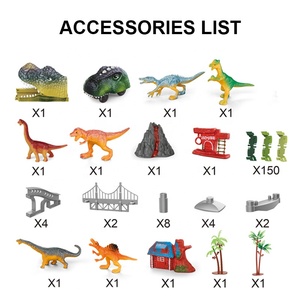 Giocattolo a batteria per pista di dinosauro da 183 pezzi per pista da corsa per slot per bambini con pacchetto personalizzato supportato dalla luce - Product Image 5