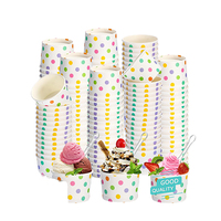 Tapa de papel biodegradable de pared simple de grado alimenticio para vasos de yogur helado, personalizada, linda, de varios tamaños, al por mayor, para helado