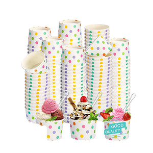 Venta al por mayor de tazas de papel desechables para helado y yogur con tapa, de varios tamaños, personalizables y con diseño atractivo. - Product Image 2