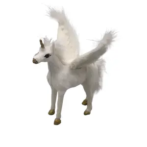 Decorazione per le vacanze fabbrica simulato unicorno Mini modello statico puro ornamenti fatti a mano per albero di natale o decorazioni Desktop per la casa