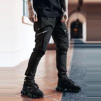Pantalons cargo slim pour homme 2026, avec plusieurs poches, logo privé, fermeture éclair longue, pantalons empilés