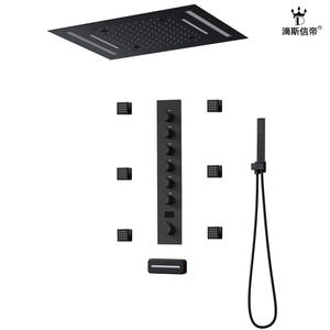 Ensemble de pomme de douche en acier inoxydable à affichage numérique de conception moderne Robinet de salle de bain pour la maison avec matériau en plastique ABS et cuivre - Product Image 3