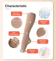 Chaussettes de compression antidérapantes tricotées pour mollets larges, pour femmes et hommes, grandes tailles 4-7XL, 20-30 mmHg, soutien genou, avec revers