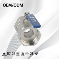 Vanne à bille filetée manuelle en acier inoxydable 304/316, 1 pièce, commande manuelle, NPT, vanne à bille industrielle monobloc pour eau, huile, gaz