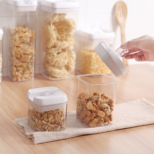 Transparent <b>Square</b> Sealed Snap <b>Jar</b> Crisper Plastic Candy Kitchen Storage Bottle for Organizing & Storing Ingredients - Product Image 3