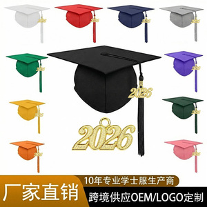 Chapeau de graduation pour adultes, chapeau de baccalauréat ou de doctorat, couleur unie, pliable, respirant, unisexe, pour cérémonie, avec pendentif porte-étiquette nominative - Product Image 5
