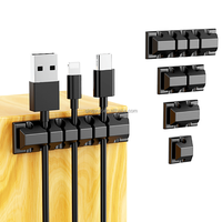 Lot de 5 Clips d'organisateur de cordon de gestion de câbles en Silicone auto-adhésifs pour bureau à domicile couvercle de support de câble de bureau pour table de chevet