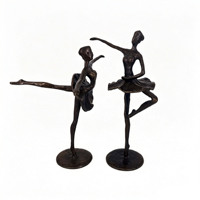 Figurine de ballerine en fonte, sculptures abstraites de danseuses de ballet, art décoratif pour la maison, décoration de table, artisanat en métal, cadeau, accents décoratifs