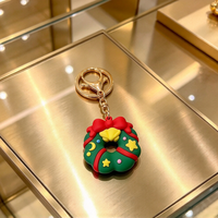 Porte-clés de Noël 3D personnalisé en gros, style créateur, motifs fantaisie (LL, renne, bonhomme de neige, arbre), cadeau de fêtes, fourniture