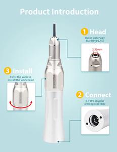 5Pcs/Kit Handpiece Gigi Kecepatan Tinggi & Rendah AirTurbine Lurus Contra Angle Air Motor 2/4 Lubang Alat Pemoles Gigi - Product Image 4
