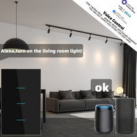 Interruptor de Luz Táctil Zigbee Smart Life, Sin Cable Neutro y Con Cable Neutro, Interruptores de Pared con Panel Táctil para EE. UU., Compatible con Tuya, Alexa y Google Home