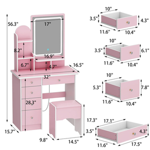 Tùy chỉnh màu sắc bán buôn phòng ngủ sang trọng bàn trang điểm nóng bán nội thất nhà với LED Gương bàn trang điểm - Product Image 3