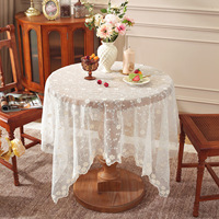 Nappe ronde en polyester de style pastoral français, nappe en tulle européenne haut de gamme