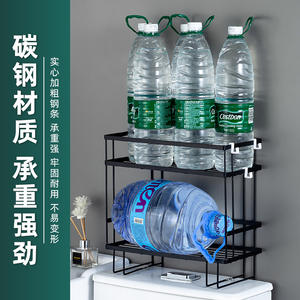 Étagère supérieure de toilette en acier au carbone, design rectangulaire minimaliste, support de rangement durable pour les fournitures de salle de bain - Product Image 1