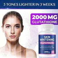 Comprimés de glutathion blanchissants pour la peau 2000 mg par dose Éliminateur de taches brunes Soin de l'hyperpigmentation Anti-âge