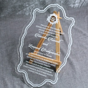 Cartes d'invitation de <span class=keywords><strong>mariage</strong></span> en sérigraphie blanche spéciale avec enveloppe <span class=keywords><strong>simple</strong></span> blanche - Product Image 3