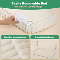 Hamac de fenêtre pour chat avec cadre métallique carré, lavable en machine, doux, pliable, écologique