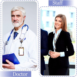 Cross-border butterfly vertical ID card protector, retractable pull <b>buckle</b>, detachable lanyard, badge <b>clip</b>, wholesale. - Product Image 2