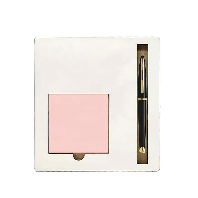 Desktop DIY Logo Custom Printed Notepad and Pen Holder Sublimation Blank Sticky Note Tray for Pencil and Post-it