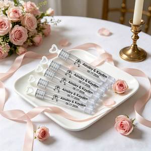For <b>Bubble</b> <b>Tubes</b>, 100Pcs Custom Wedding <b>Bubbles</b> Labels, Waterproof Clear Stickers Tags - Product Image 2