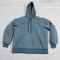 Veste de travail personnalisée en toile de coton 100% avec doublure, coupe ample, fermeture éclair, effet délavé, style ouvrier, à capuche
