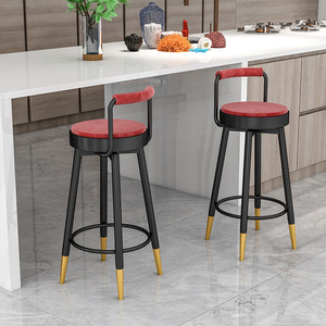 001 Chaise de bar moderne de style luxueux avec dossier, en acier inoxydable doré rose, mobilier artistique, <span class=keywords><strong>tabouret</strong></span> haut tendance pour table de bar - Product Image 4