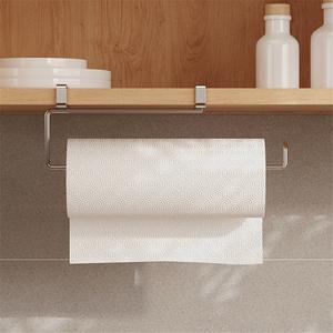 Support mural en fer pour rouleaux de papier toilette, écologique, pour cuisine, sans perçage, rangement pour essuie-tout, serviettes et film alimentaire - Product Image 2