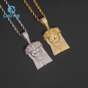 <b>Top</b> Quality 925 Sterling Silver Small Jesus Head Pendants Collection Hip Hop Iced Out Jewelry Unisex GRA Certificate - Product Image 2