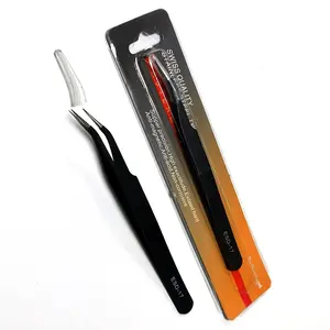 ALLESD Reusable Curve Tip ESD Anti-static Conductive Stainless Steel Tweezers For Cleanroom
